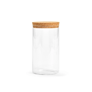 Récipient 1015 ml en verre borosilicate - pot en verre avec couvercle en liège personnalisable