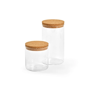 Récipient 580 ml en verre borosilicate - pot en verre avec couvercle en liège personnalisable