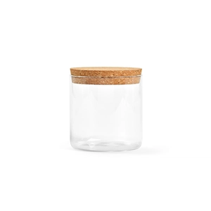 Récipient 580 ml en verre borosilicate - pot en verre avec couvercle en liège personnalisable