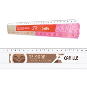 Règle plastique transparente fabriqué en France - 30 cm personnalisable