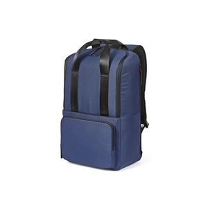 Sac à dos 18l en polyester recyclé 600D - compartiment pour PC portable et sangle trolley personnalisable