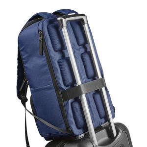 Sac à dos 18l en polyester recyclé 600D - compartiment pour PC portable et sangle trolley personnalisable