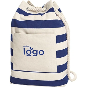 Sac à dos BEACH en coton style marinière personnalisable