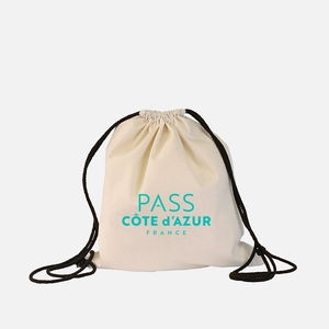 Sac à dos coton 160 gr avec cordelettes de serrage personnalisable