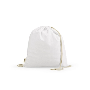 Sac avec cordon de serrage en coton recyclé et RPET- Sac pochon 140g/m2 personnalisable