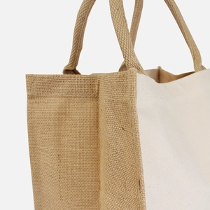 Sac cabas en jute avec faces en coton 320 gr personnalisable