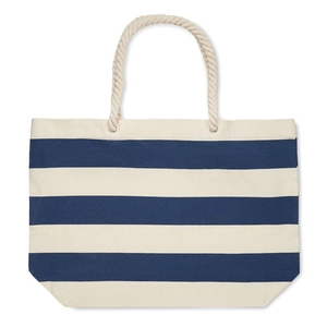 Sac de plage rayé en coton avec anses corde 220 gr/m2 personnalisable