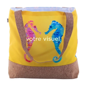 Sac de plage sur mesure en PET recyclé et liège naturel personnalisable