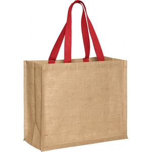 Sac en jute avec poignées en toile de coton teintée personnalisable