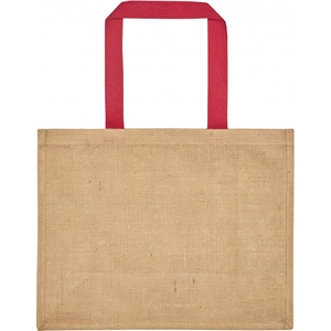 Sac en jute avec poignées en toile de coton teintée personnalisable