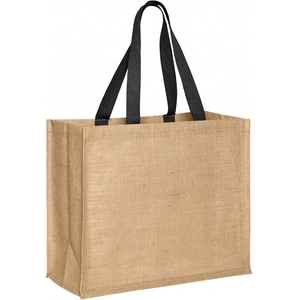 Sac en jute avec poignées en toile de coton teintée personnalisable