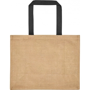 Sac en jute avec poignées en toile de coton teintée personnalisable