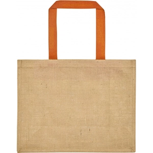 Sac en jute avec poignées en toile de coton teintée personnalisable