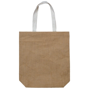 Sac en toile de jute avec anses en toile de coton personnalisable