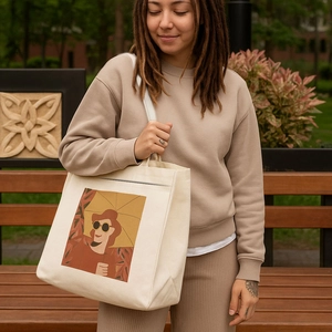 Sac fourre-tout en coton avec fermeture éclair personnalisable