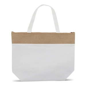 Sac isotherme de plage en coton et jute - idéal pour le shopping personnalisable