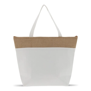 Sac isotherme de plage en coton et jute - idéal pour le shopping personnalisable