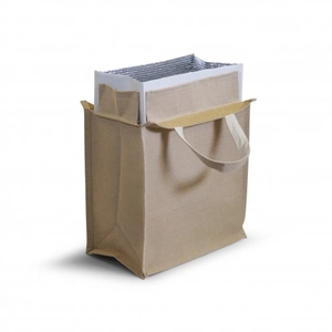 Sac isotherme format medium,  jute/coton, fermeture velcro personnalisable