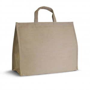 Sac isotherme grand format, jute/coton, fermeture par velcro personnalisable