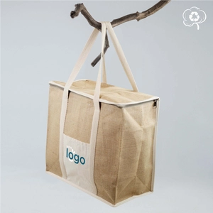 Sac isotherme ISONATUR, 100% en jute et coton recyclé personnalisable