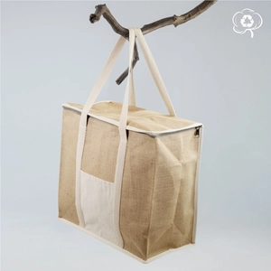 Sac isotherme ISONATUR, 100% en jute et coton recyclé personnalisable