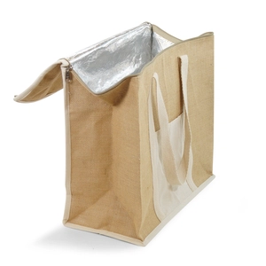 Sac isotherme ISONATUR, 100% en jute et coton recyclé personnalisable