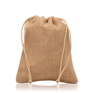 Sac moyen de jute, avec fermeture en cordon personnalisable