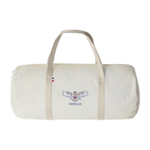 Sac polochon confectionné et tissé en France - coton recyclé 250gr/m2 personnalisable