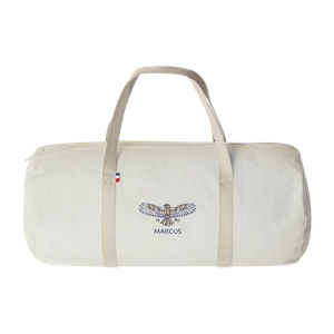 Sac polochon confectionné et tissé en France - coton recyclé 250gr/m2 personnalisable