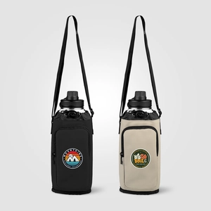 Sac pour bouteille en PU recyclé à fermeture éclair - 1.8 L personnalisable