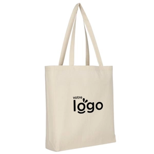 Sac publicitaire 100% coton avec soufflet - Totebag en livraison Express personnalisable