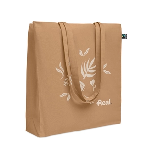 Sac shopping en coton avec soufflet et longues anses