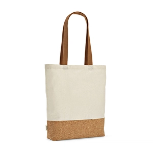 Sac shopping en coton reyclé et RPET avec fond en liège - Totebag 180g/m2 personnalisable