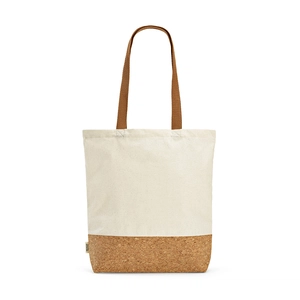 Sac shopping en coton reyclé et RPET avec fond en liège - Totebag 180g/m2 personnalisable