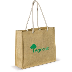 Sac shopping en toile de jute avec anses en corde de coton personnalisable