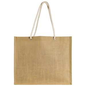 Sac shopping en toile de jute avec anses en corde de coton personnalisable