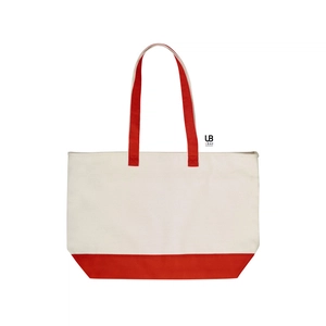 Sac shopping zippé bicolore 100% canvas coton 630grs personnalisable