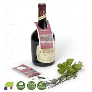 Sachet de graines en collerette de bouteille personnalisable