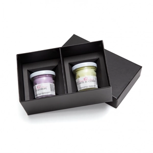 Set de 2 bougies parfumées, Made In France, en coffret personnalisable