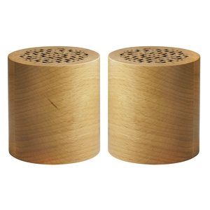 Set de 2 enceintes en bois Bluetooth 4.0 WOODSTOCK personnalisable