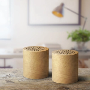 Set de 2 enceintes en bois Bluetooth 4.0 WOODSTOCK personnalisable