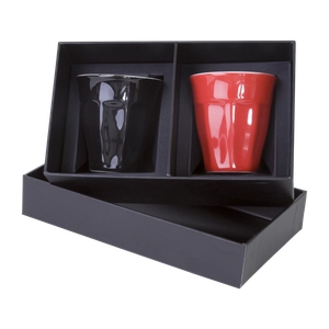 Set de 2 tasses expresso 8 cl dans coffret cadeau personnalisable