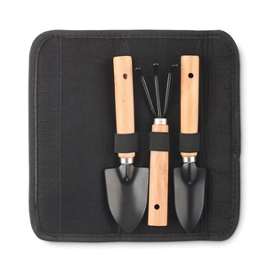 Set de 3 outils de jardinage - avec pochette en feutre PET recyclé personnalisable