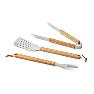 Set de barbecue dans sa boîte en bambou personnalisable