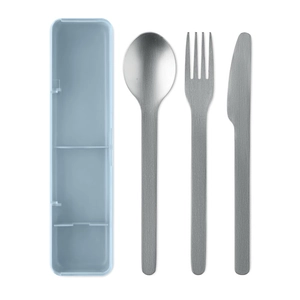 Set de couverts en acier inoxydable avec étui en PP personnalisable