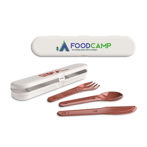 Set de couverts réutilisables en plastique - fabrication France personnalisable