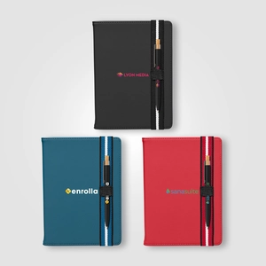 Set de Stylos Recyclés Chevron avec Carnet Rechargeable – A5 personnalisable