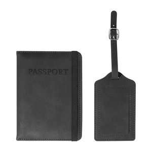 Set de voyage, porte-passeport et étiquette à bagages en PU recyclé personnalisable