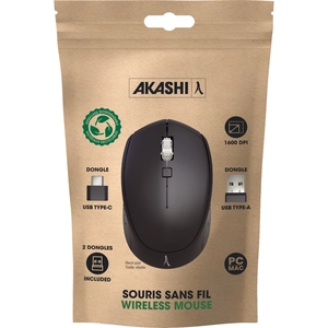 Souris éco sans fil avec double dongle Type A et Type C personnalisable