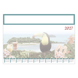 Sous-main publicitaire avec calendrier thème exotisme
